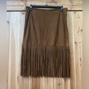 Brown faux sueded skirt